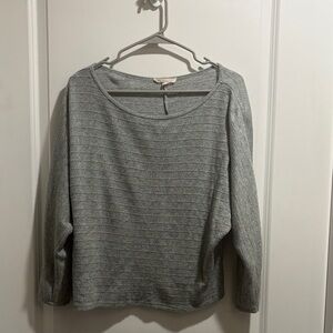 Light Heather Green Ribbed Knit Scoop Neck Pullover size Xl